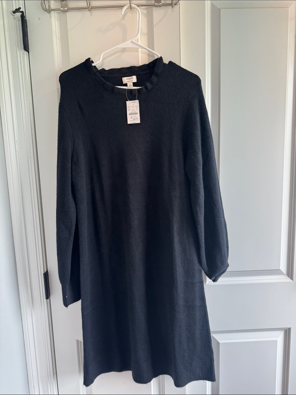 J. Crew Black Knit Long-Sleeve Dress